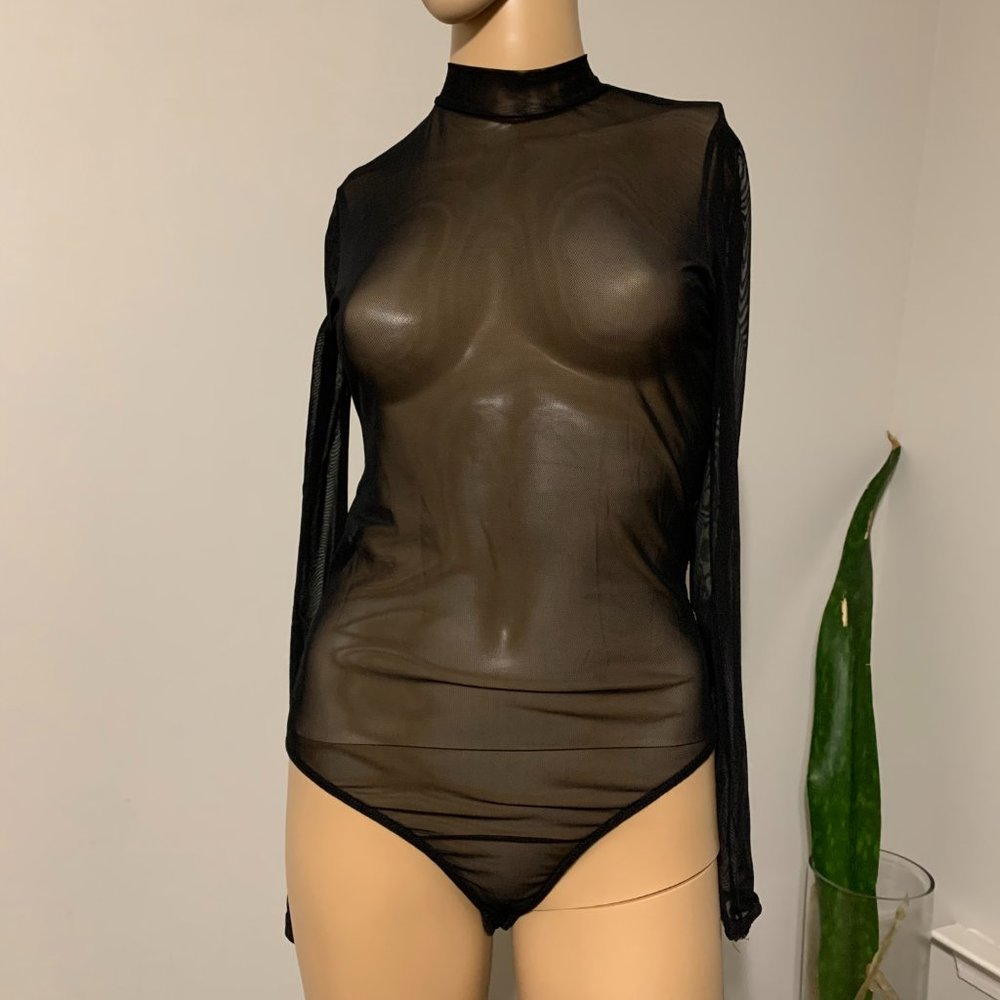 KTOO Mesh Black Bodysuit Size - M